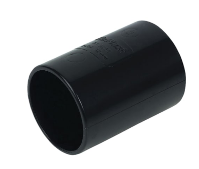 Floplast WS08 40mm Black Abs Straight Coupling